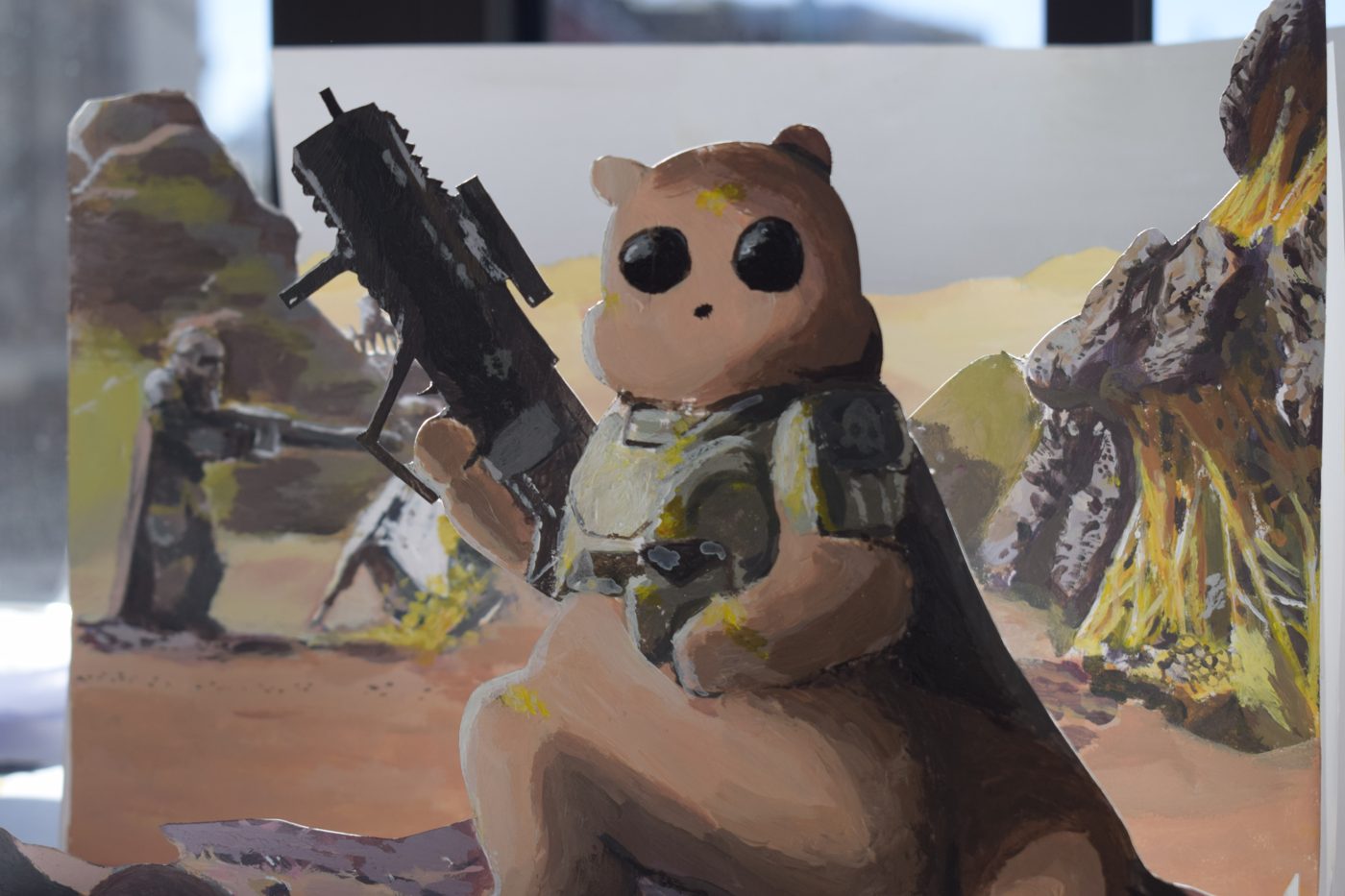 un personnage, à la peinture